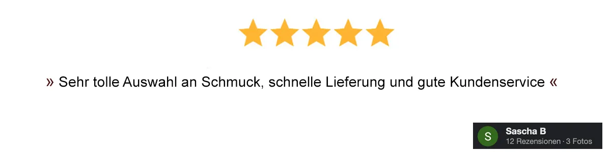 Sehr tolle Auswahl an Schmuck, schnelle Lieferung und gute Kundenservice