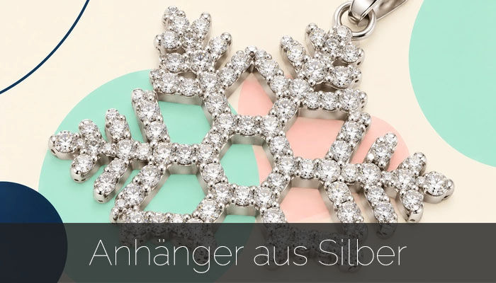 Anhänger Schneeflocke / Eiskristall aus 925 Sterlingsilber zu Weihnachten