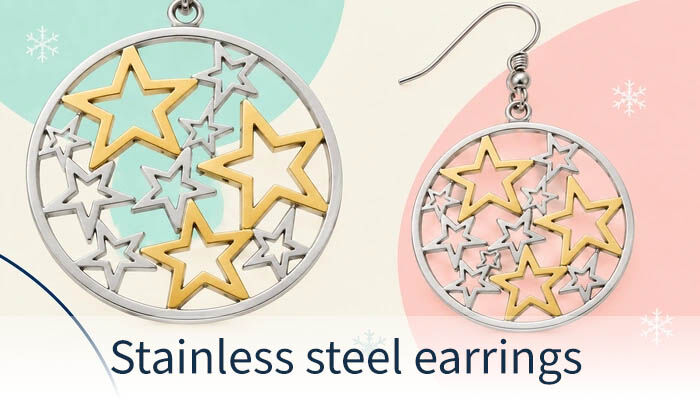 Stainless Steel Sun, Moon, and Star Earrings as a Christmas Gift