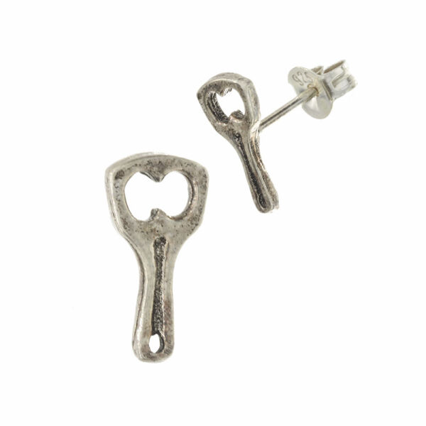 Silver Stud Earrings - Bottle Opener