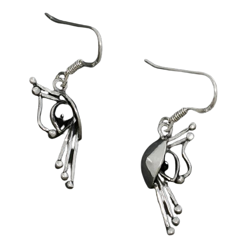 Ohrhänger 925er Sterling Silber mit Schwarz Stein und Perlen