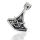 Thorshammer mit abstraktem Zeichenrelief aus 925er Silber