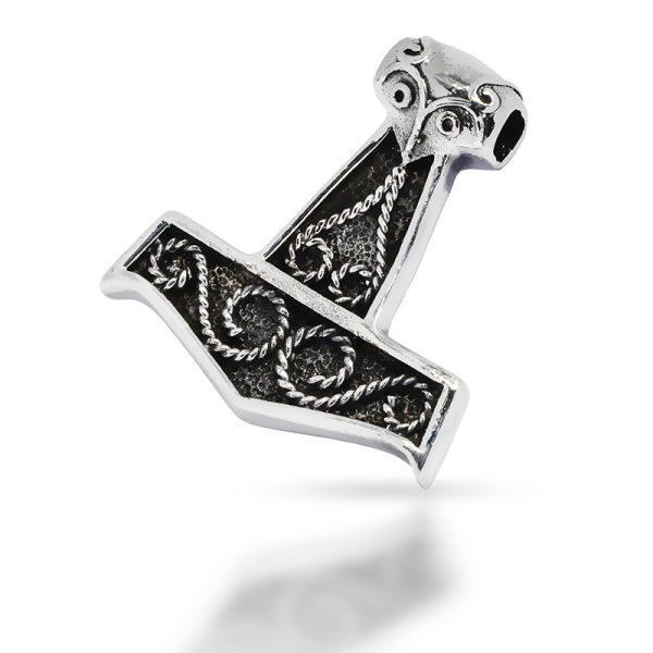 925 Sterling Silberanhänger - Thors Hammer- beidseitig geschlossen