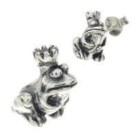 Silver Stud Earrings - Frog King