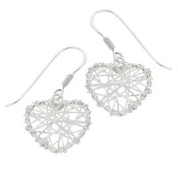 Silver Earrings - Braided Heart