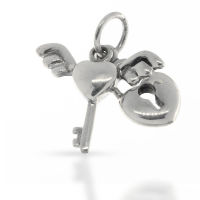 925 Sterling Silberanhänger - geflügeltes Herz...