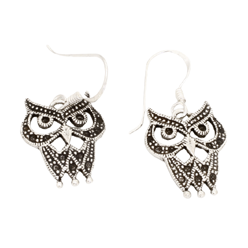 925 Sterling Silber Ohrringe Eule "Figaro"