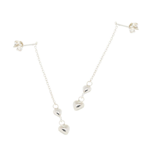 Silver earrings - Heart drop earrings