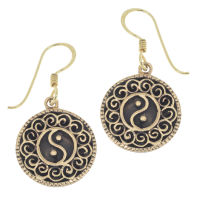 Bronzeohrringe Yin und Yang