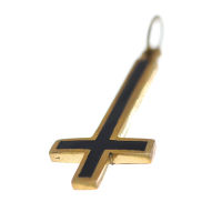 Bronzeanhänger -  umgekehrtes Kreuz