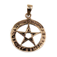 Bronzeanhänger - Pentagramm im Runenkreis