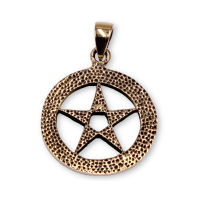 Bronze Pendant - Pentagram In A Rune Circle