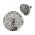 Silver ear studs - Flower of Life