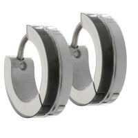Stainless steel earrings - hinged hoop earrings,...