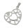Stainless Steel Pendant – Openwork Heart with Flowers and Inner Heart