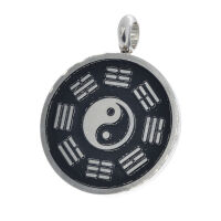 Edelstahlanhänger - Yin und Yang Bagua