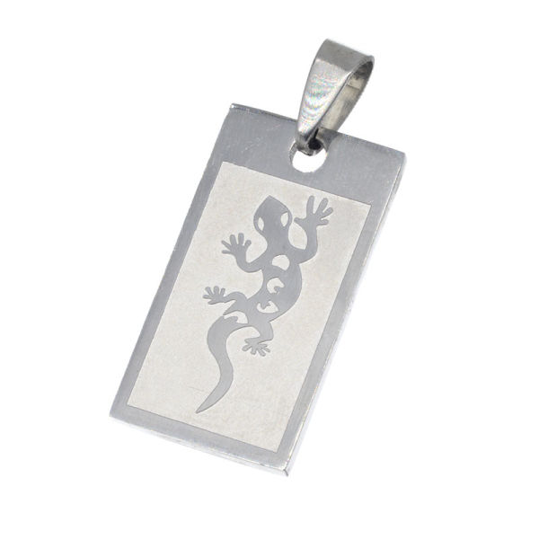 Stainless steel pendant - Gecko