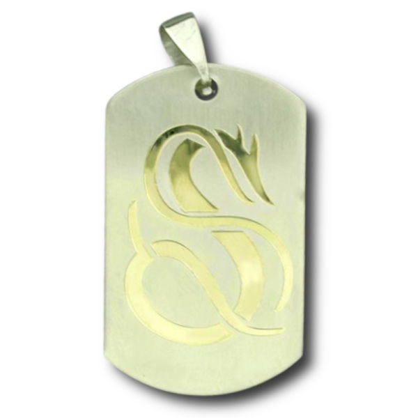 Edelstahlanhänger - Dogtag mit Tribal