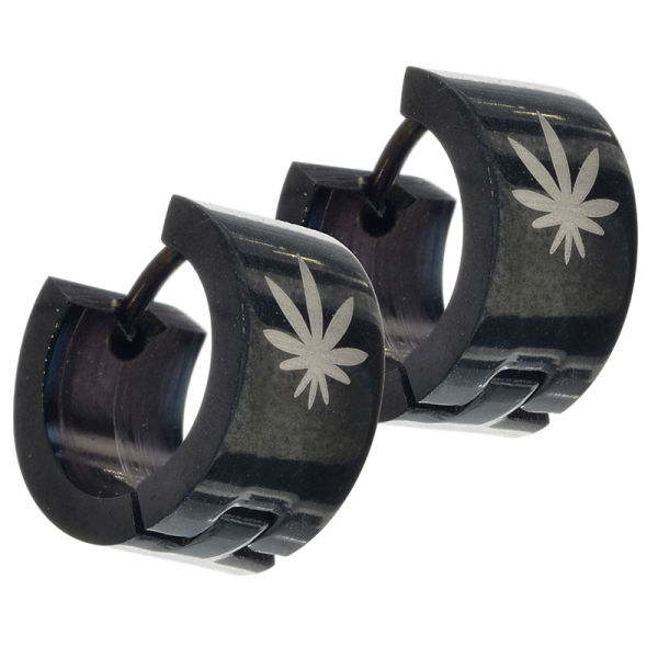 Edelstahlklappcreolen Black