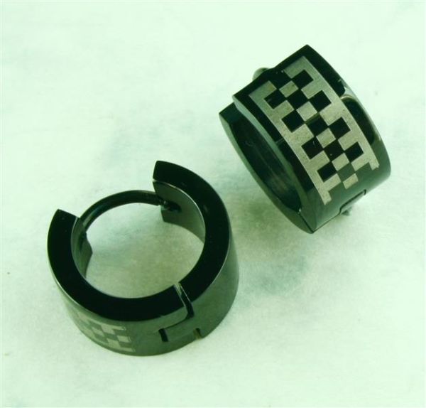 Edelstahlklappcreolen Black