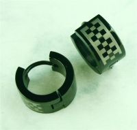 Edelstahlklappcreolen Black