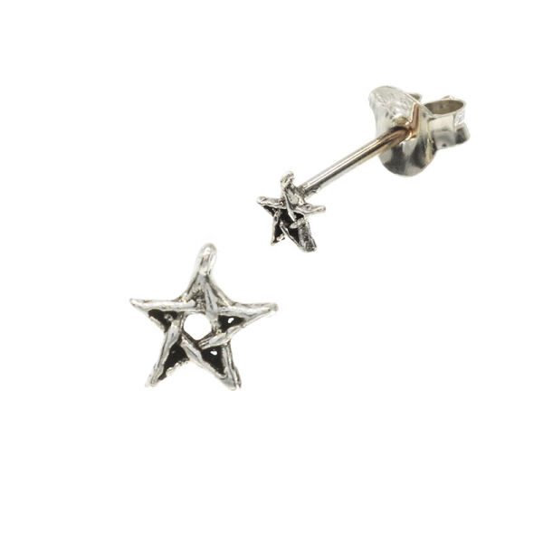 Silver Stud Earrings - Pentagram