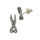 Silver ear studs - Scissors