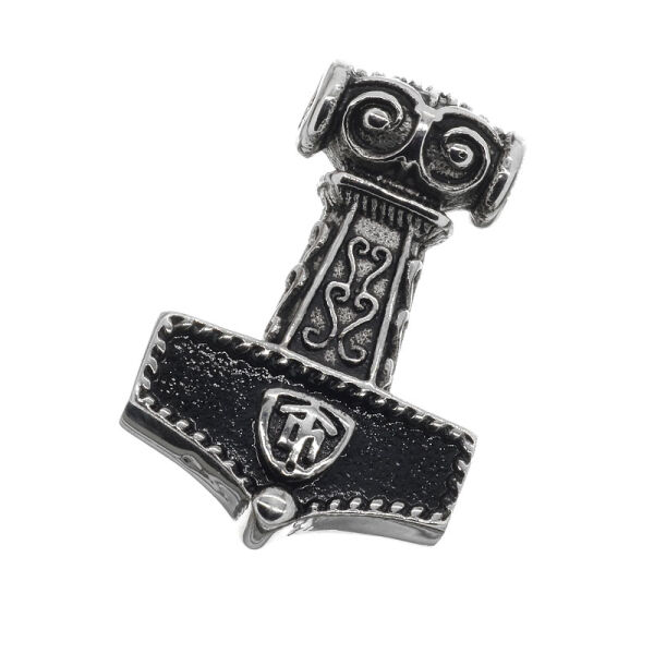 Stainless Steel Pendant – Dimaue Thor’s Hammer with Decorative Shield