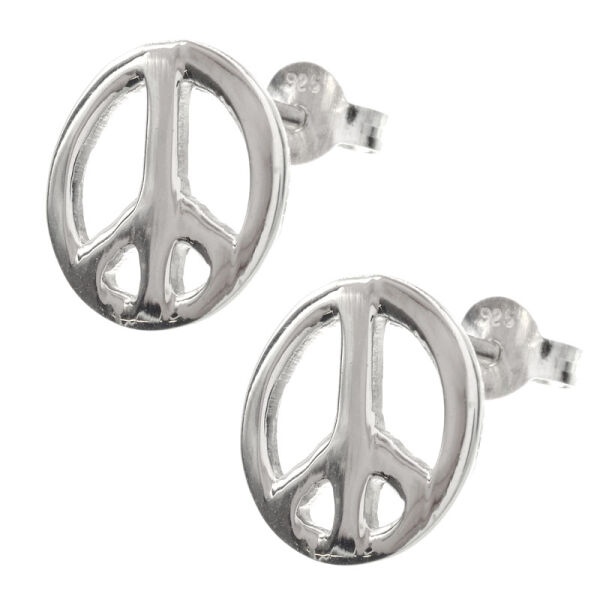 925er Sterling Silber Ohrstecker "Peace" 7 mm