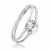 925 Sterling Silberring / Kinder- und Zehenring "Blauer Stein"