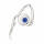 Zehenring / Kinderring aus 925er Silber mit blauem Akzent in runder Fassung
