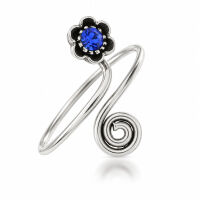925 Sterling Silver Toe Ring / Childrens Ring with Flower...