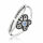 925 Sterling Silver Toe Ring / Childrens Ring with Butterfly and Blue Accent