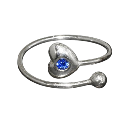 925 Sterling Silberring / Kinder- und Zehenring Herz