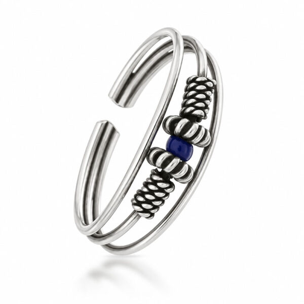 925 Sterling Silver Toe Ring / Childrens Ring with Centre Accent and Rope Details