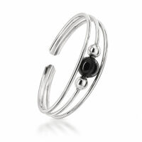 925 Sterling Silver Toe Ring / Childrens Ring with Black...