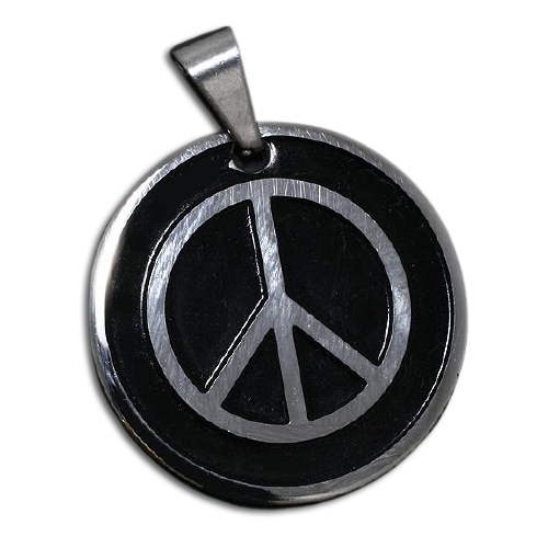 Edelstahlanhänger - Peace "PVD-schwarz"