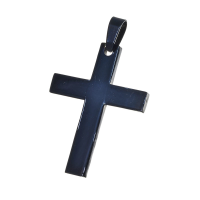 Edelstahlanhänger - Kreuz "PVD schwarz"