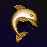 Bronze Brosche - Delfin