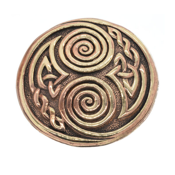 Bronze Brosche - keltische Doppelspirale