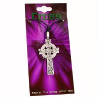 Zinnanhänger  Keltisches Kreuz mit Keltischem Knoten