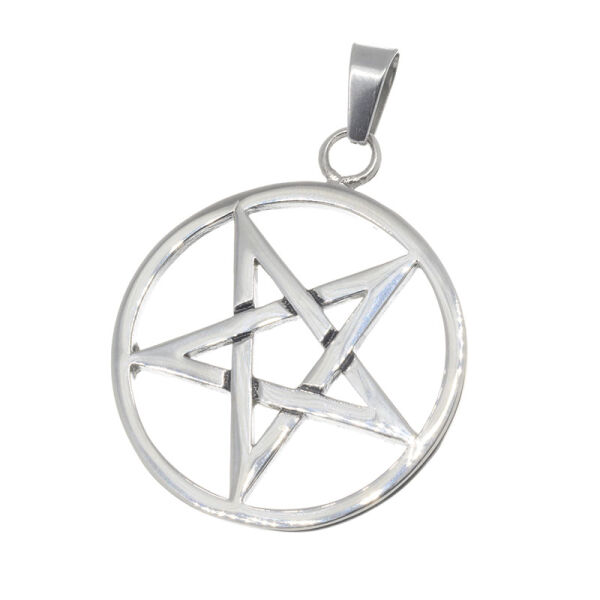 Stainless Steel Pendant – Pentagram with Broad Smooth Bars
