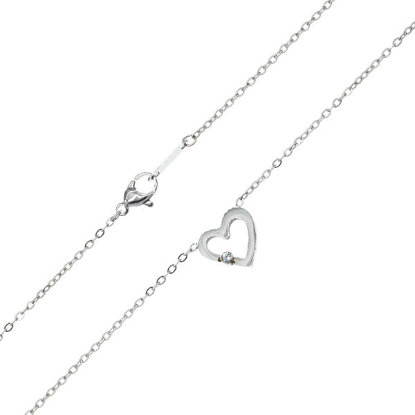 2 mm Edelstahlkette Ankerkette mit Herz-Anhänger