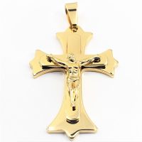 Edelstahlanhänger - Kreuz mit Christus...