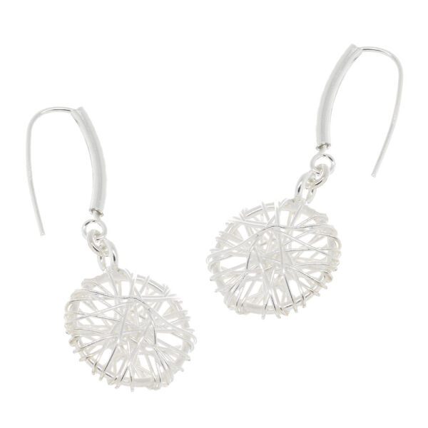 Silver Earrings - Circle wrapped