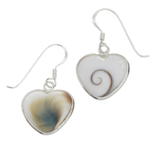 Silver Earrings - Shiva Eye Heart Shape