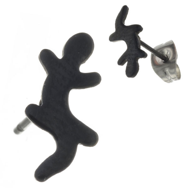 Edelstahlohrstecker Gecko black (mit PVD Beschichtung)