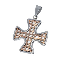 Edelstahlanhänger – Kreuz mit Gitterornament