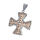 Edelstahlanhänger - Kreuz mit Gittermuster Verzierung