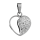 Stainless Steel Pendant – Asymmetrical Heart with Open and Stone-Set Halves